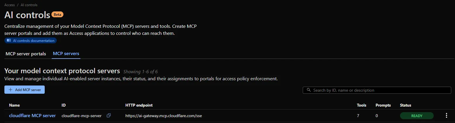 MCP server portal